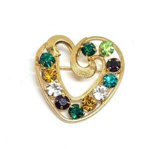 Vintage DEC Gold Filled Heart Brooch